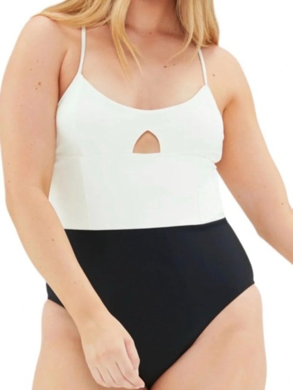 Summersalt Brand Women's size 12 Black & White The Swan Dive One Piece Swimsuit